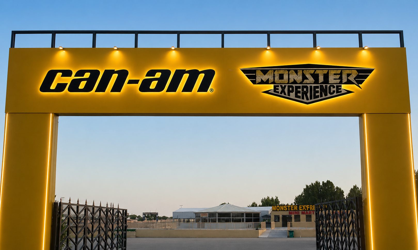 Can-Am Monster Experience illuminated signage gateway — NJ Creative Zone project