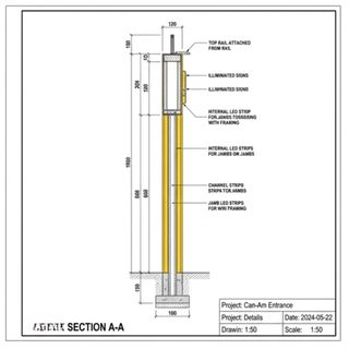 Engineering section drawing — design and approval stage